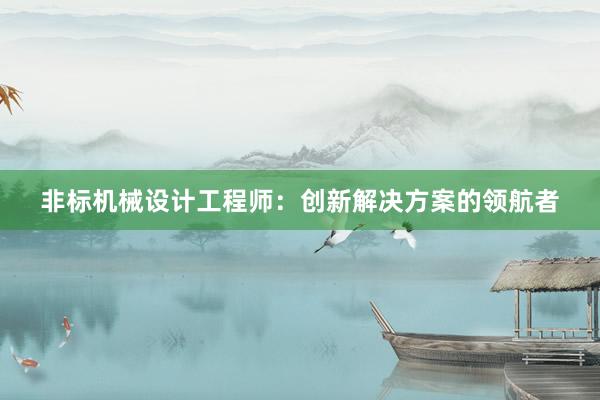 非标机械设计工程师：创新解决方案的领航者